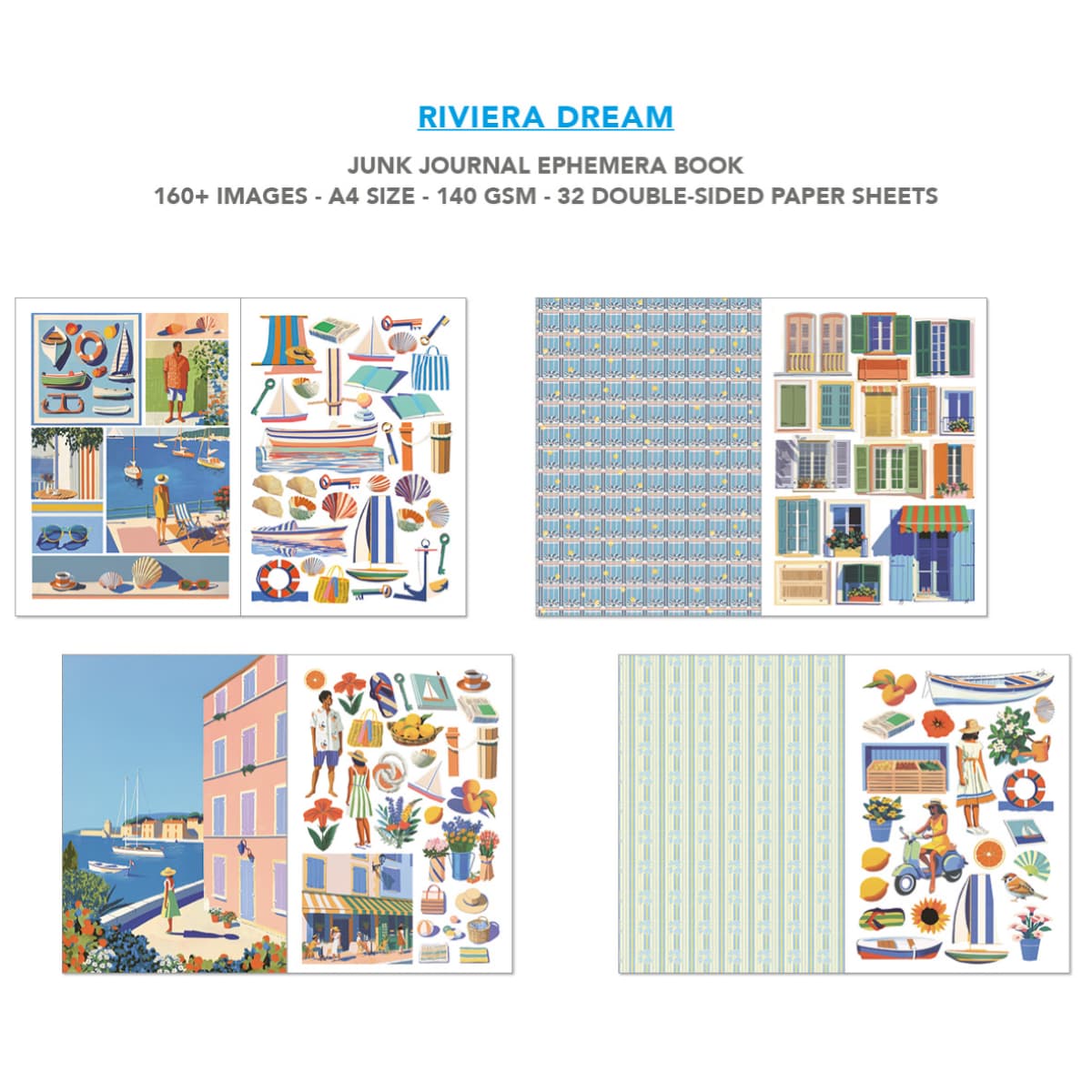 Junk Journal & Ephemera book - Riviera Dream