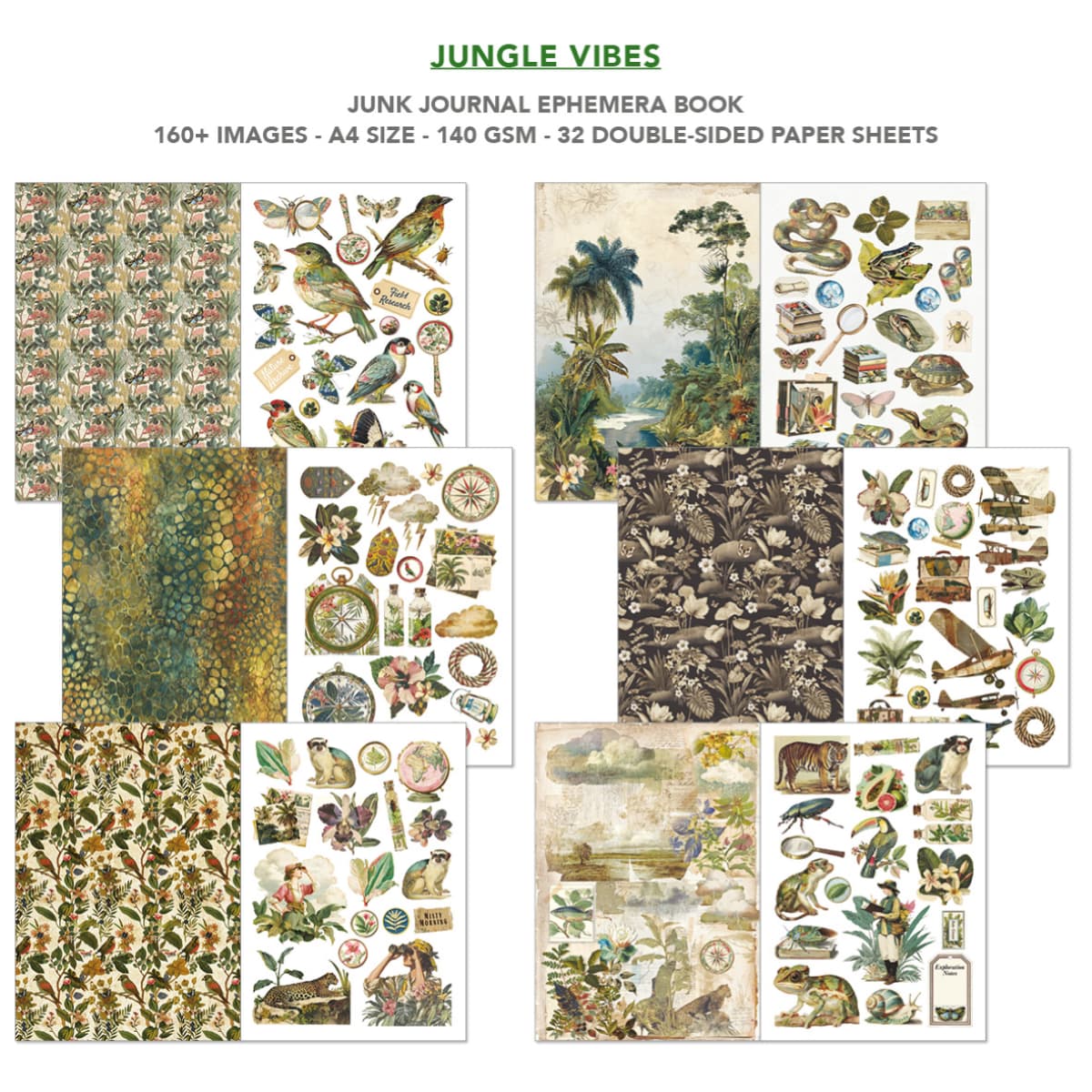 Junk Journal & Ephemera book - Jungle Vibes