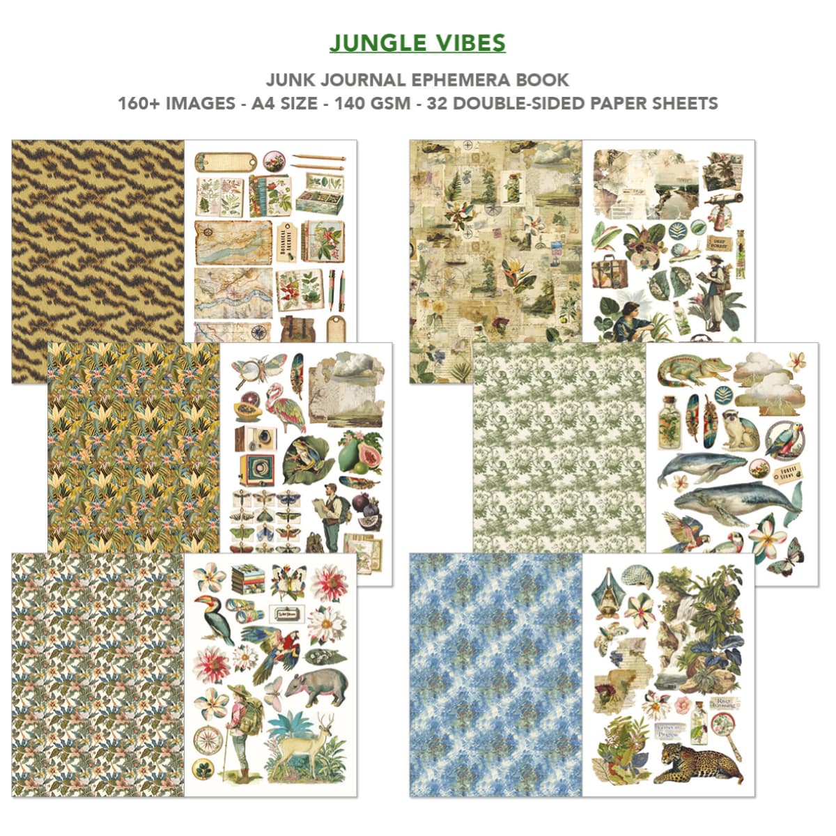 Junk Journal & Ephemera book - Jungle Vibes