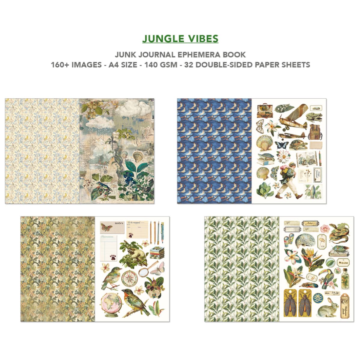 Junk Journal & Ephemera book - Jungle Vibes