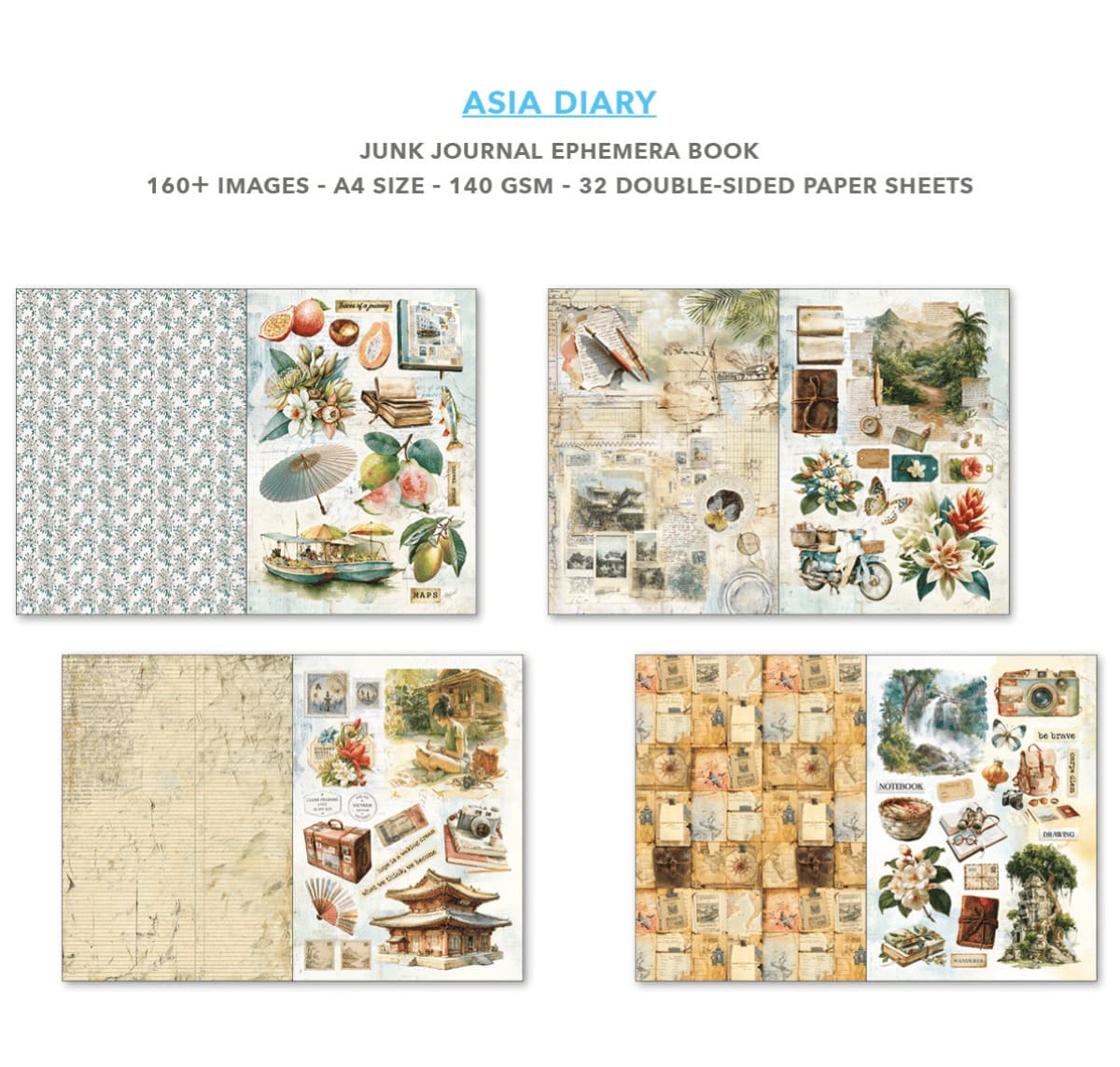 Junk Journal & Ephemera book - Asia Diary