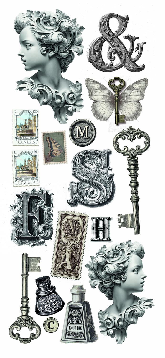 Art stickers 5-pack - Typographic
