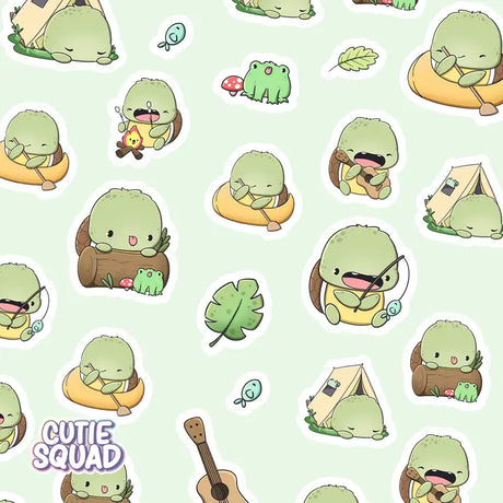 Stickersheet CutieSquad - Camping Turtles