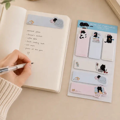 Bookmark Sticky Notes - Mocha cat - 6 designer