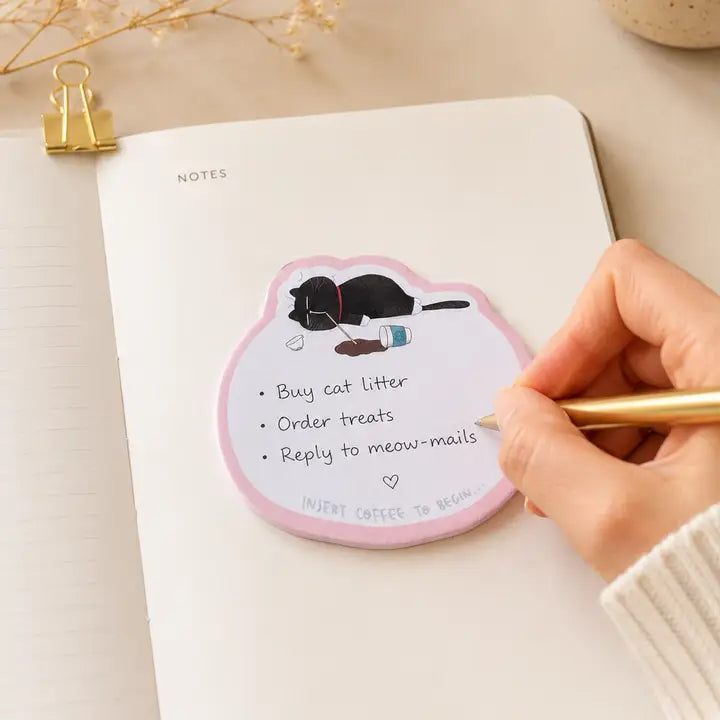 Sticky Notes - Mocha cat - Insert coffee to begin...