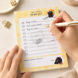 Illustrated To Do List Notepad - Mocha cat - A6