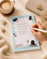 Illustrated Notepad - Mocha cat - A6
