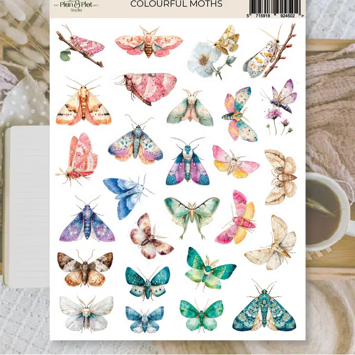 Stickers Plan & Plot Studio Vinyl - Colourful moths