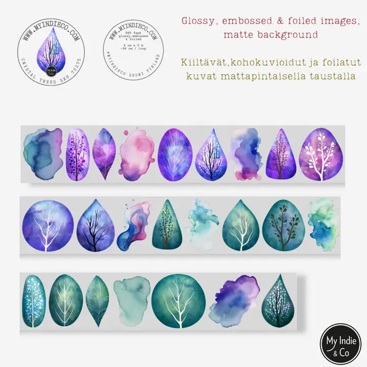 Pet Tape - MIC - Crystal Trees - Foiled & Embossed 60 mm