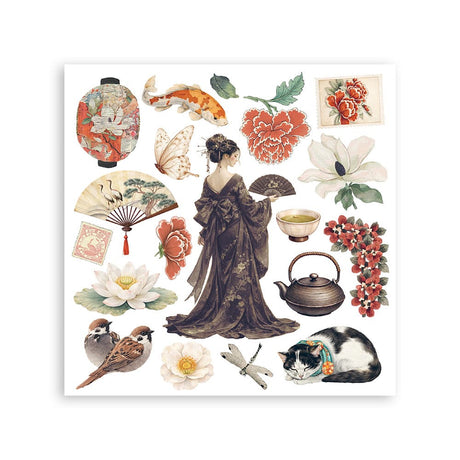Rub-On Kit 15,5 x 15,5 cm - Oriental garden