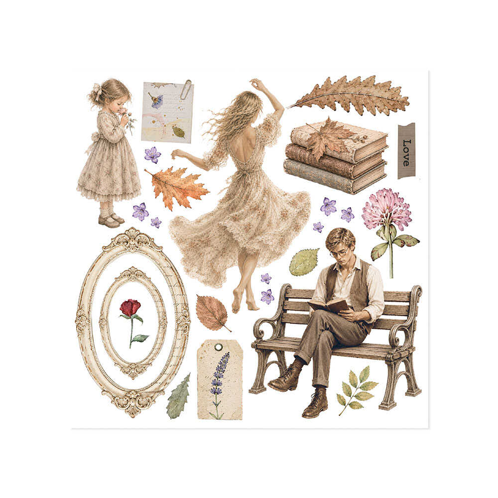 Rub-On Kit 15,5 x 15,5 cm - Flowers and Poems