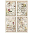 Rice Paper A4 - Flowers and Poems - 4 cards