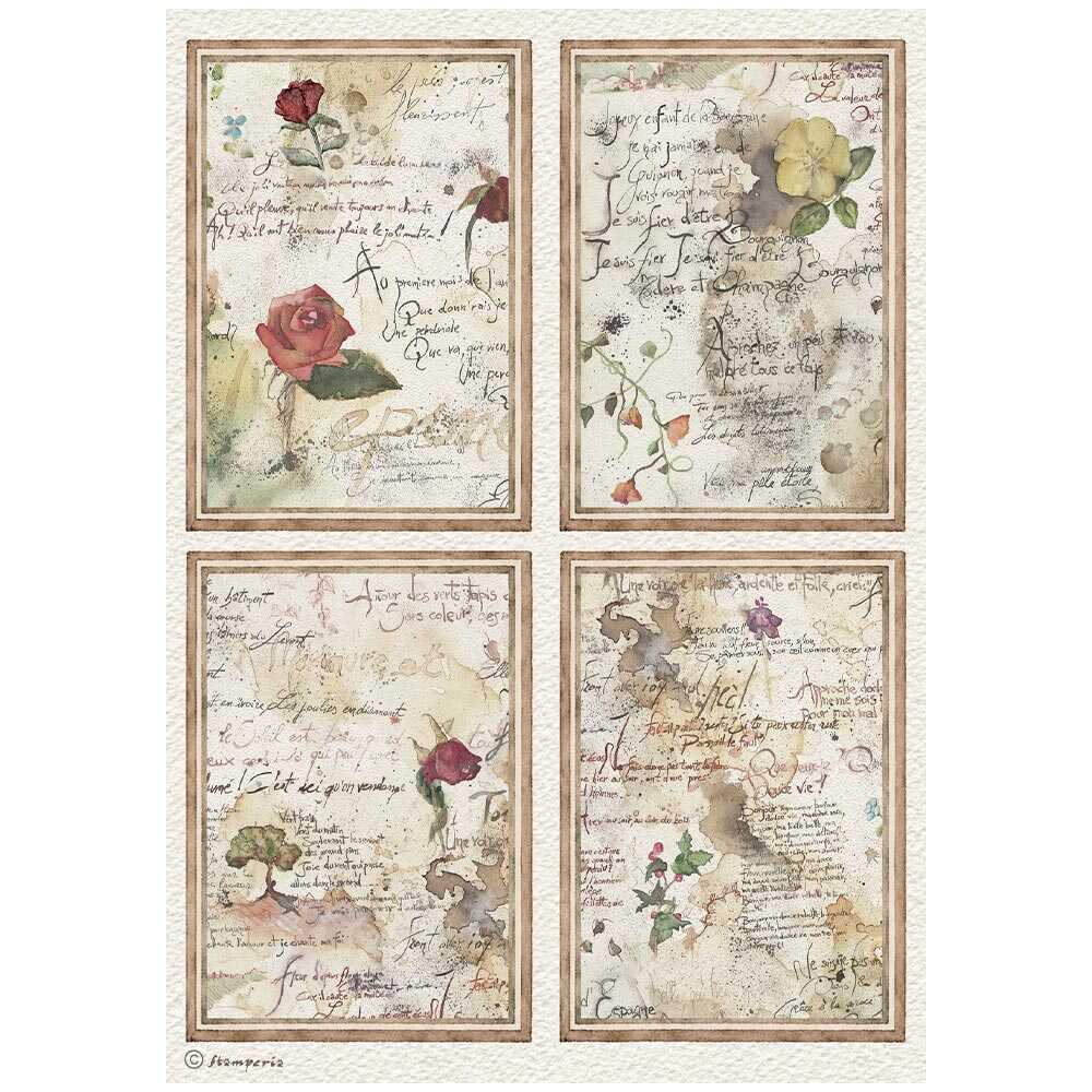 Rice Paper A4 - 6-pack - Flowers and Poems