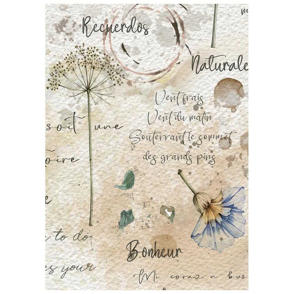 Rice Paper A6 - 8-pack - Flowers and Poems