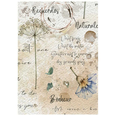 Rice Paper A6 - 8-pack - Flowers and Poems