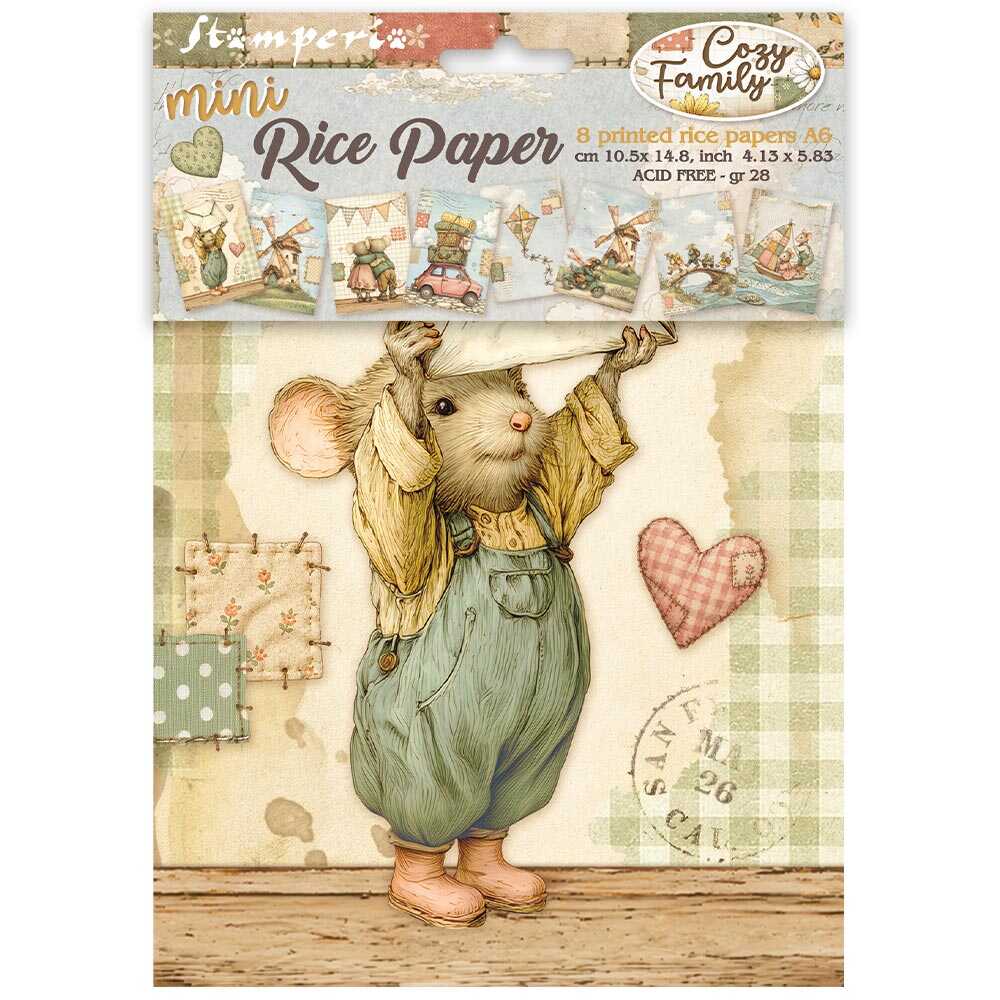 Rice Paper A6 - 8-pack - Cozy Family