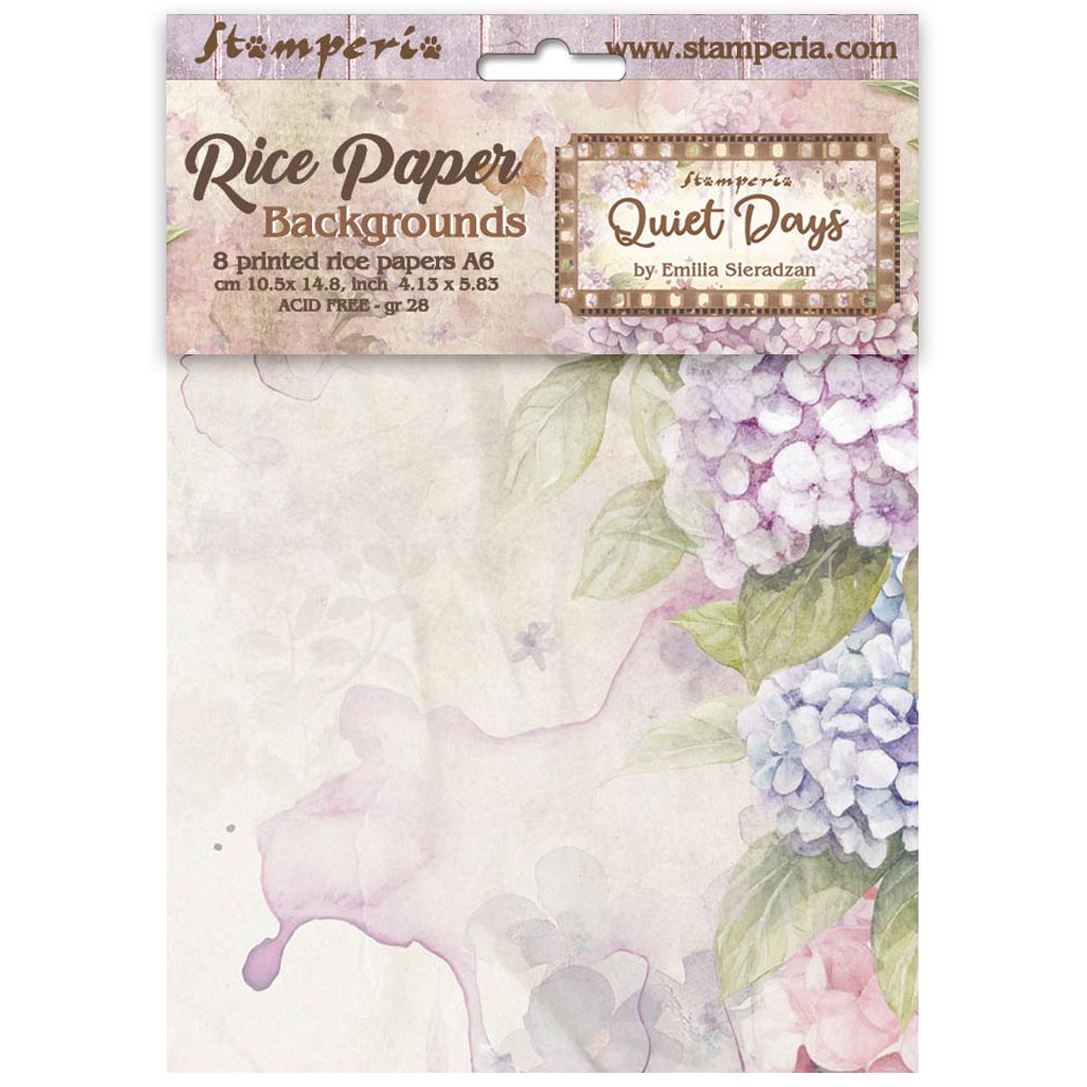 Rice Paper A6 - Quiet Days - Backgrounds - 8-pack