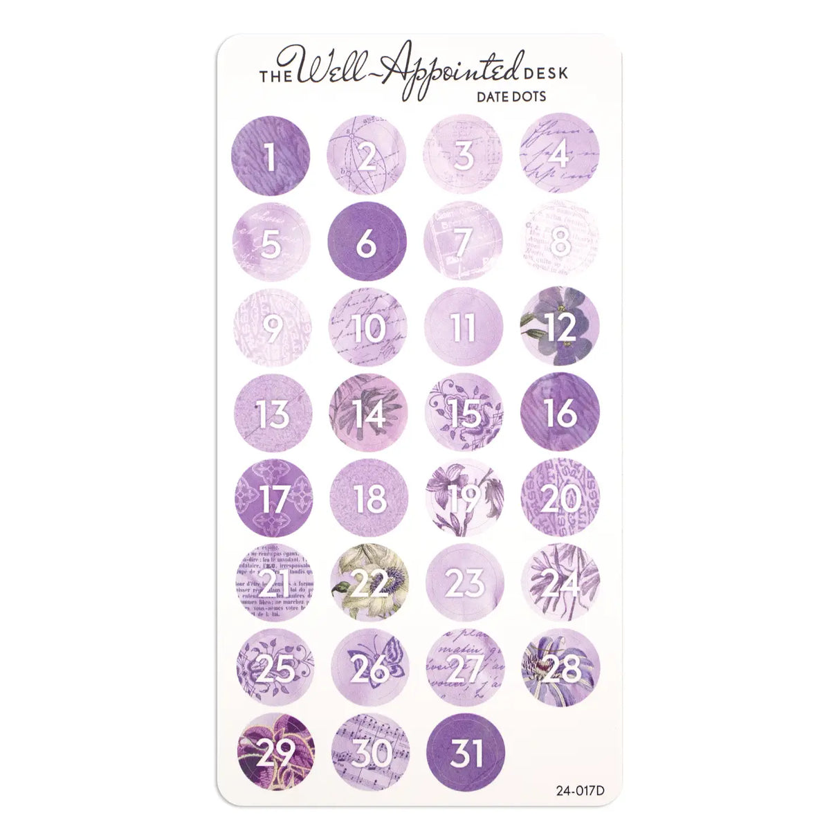 Stickers - Date Dots - Purple
