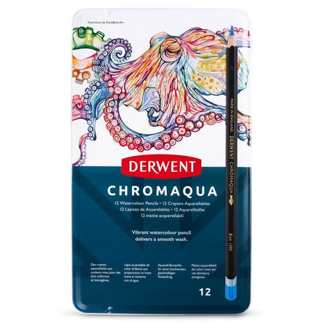 Akvarellpennor Derwent Chromaqua - 12 färger