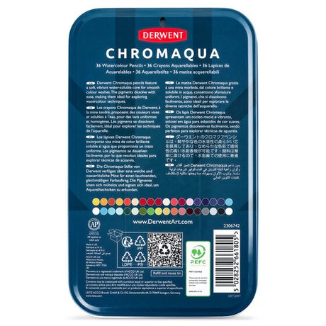 Akvarellpennor Derwent Chromaqua - 36 färger