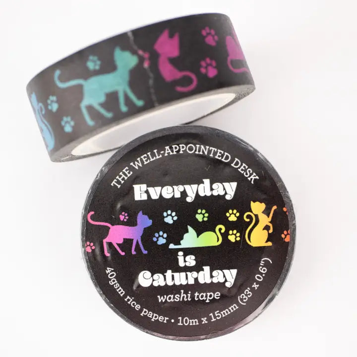 Washi Tape - Everyday Is Caturday - Rainbow Cats