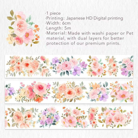 Washi Tape - 60 mm - Flower Corridor