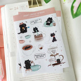 Sticker Sheet - Mocha Cat - Insert coffee to begin