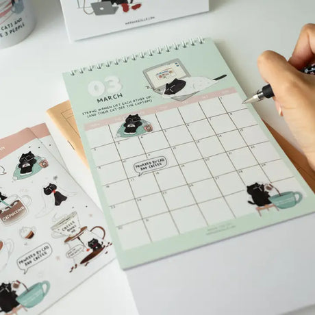 Sticker Sheet - Mocha Cat - Insert coffee to begin