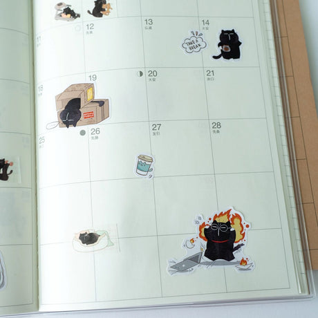 Sticker Sheet - Mocha Cat - Work life (un)balance