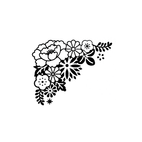 Craft Rubber Stamp Hanko - 25 x 30 - Flower