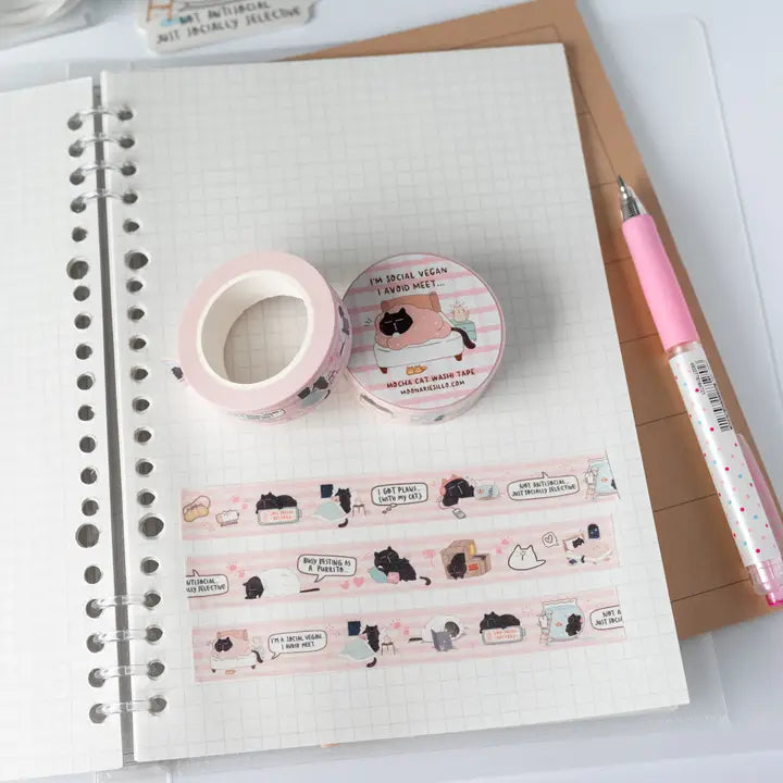 Washi tape Mocha - I'm A Social Vegan, I Avoid Meet
