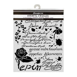 Thick Stencil 20 x 25 cm - Flowers and Poems - Latin Inspirations