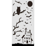 Thick Stencil 12 x 25 cm - Halloween - House and owl