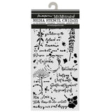 Thick Stencil 12 x 25 cm - Flowers and Poems - Flowers and Writings