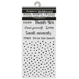 Thick Stencil 12 x 25 cm - Cozy Family - Writings and Dots