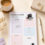 Daily Planner Notepad - Mocha cat - A5