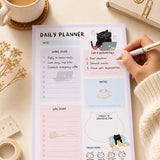 Daily Planner Notepad - Mocha cat - A5