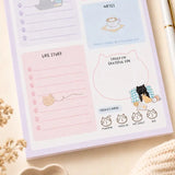 Daily Planner Notepad - Mocha cat - A5