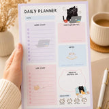 Daily Planner Notepad - Mocha cat - A5