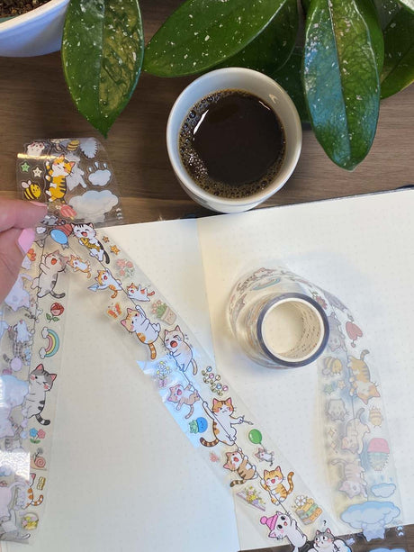 Sticker Pet Tape - Pre-cut - 40 mm - Kitty Cascade