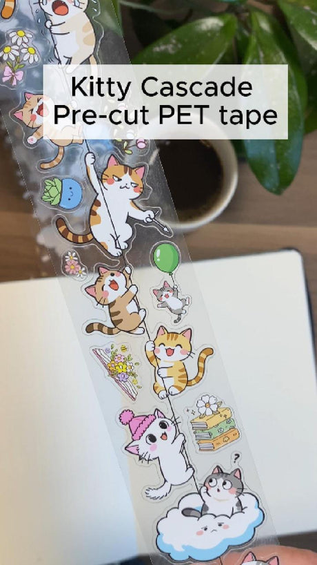 Sticker Pet Tape - Pre-cut - 40 mm - Kitty Cascade