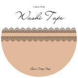 Washi tape 10 mm - Lace - Coffee Brown