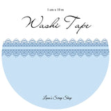 Washi tape 10 mm - Lace - Denim Blue