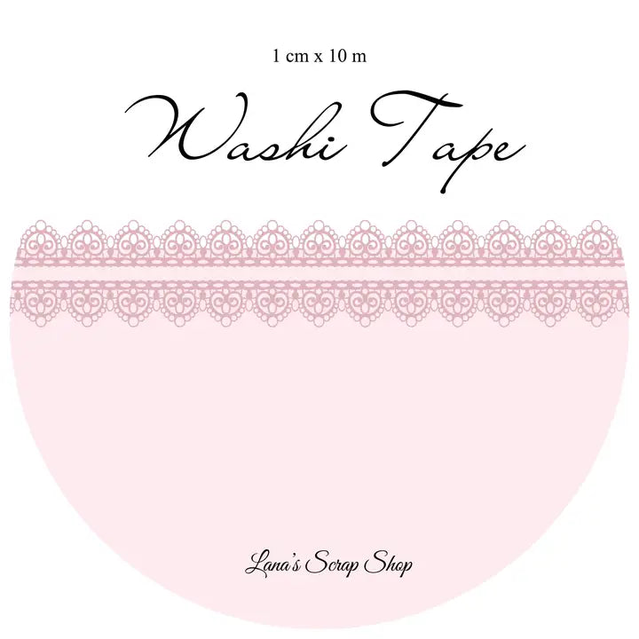 Washi tape 10 mm - Lace - Pink Morning