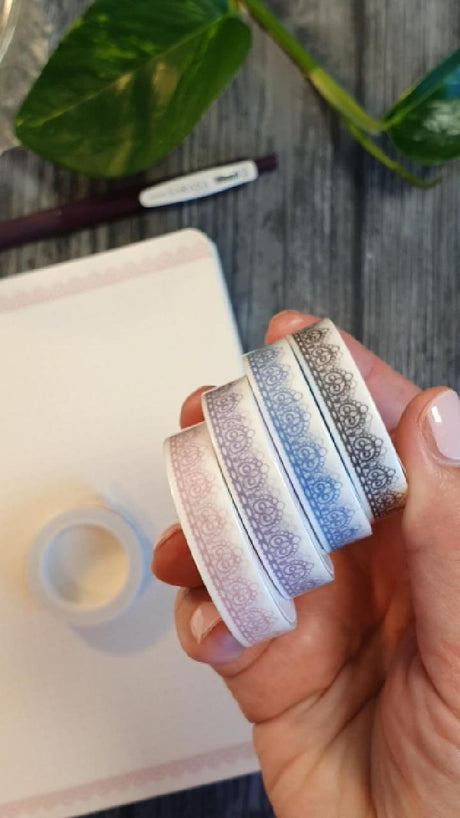 Washi tape 10 mm - Lace - Pink Morning