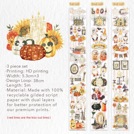 Sticker Set Washi Tape - Luminous Haunt - 3-pack