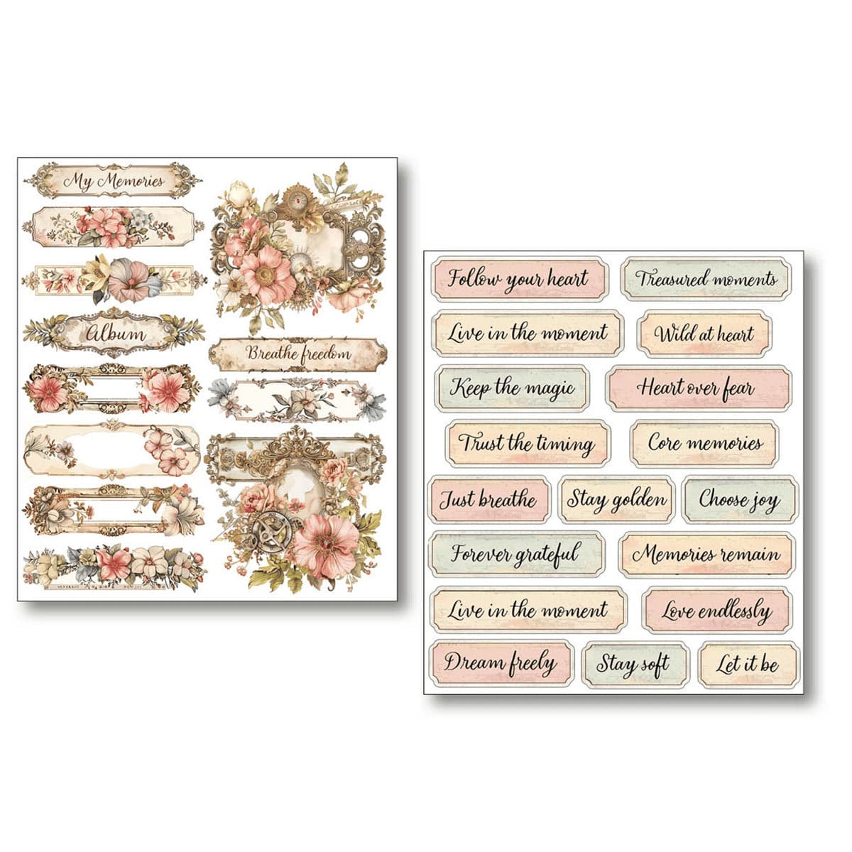Mixed Media Stickers - 10-pack - Lost in Time