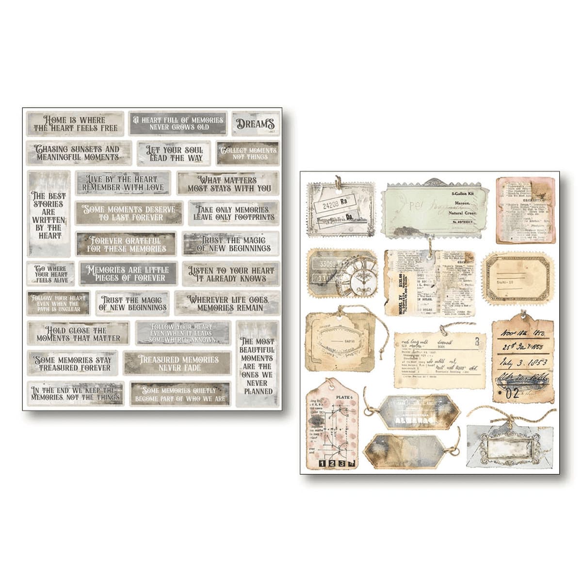 Mixed Media Stickers - 10-pack - Lost in Time
