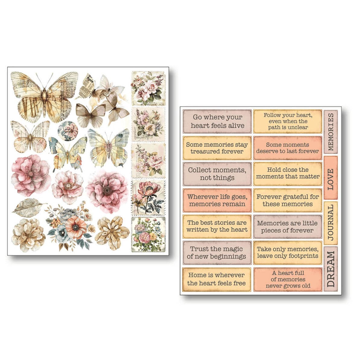 Mixed Media Stickers - 10-pack - Lost in Time
