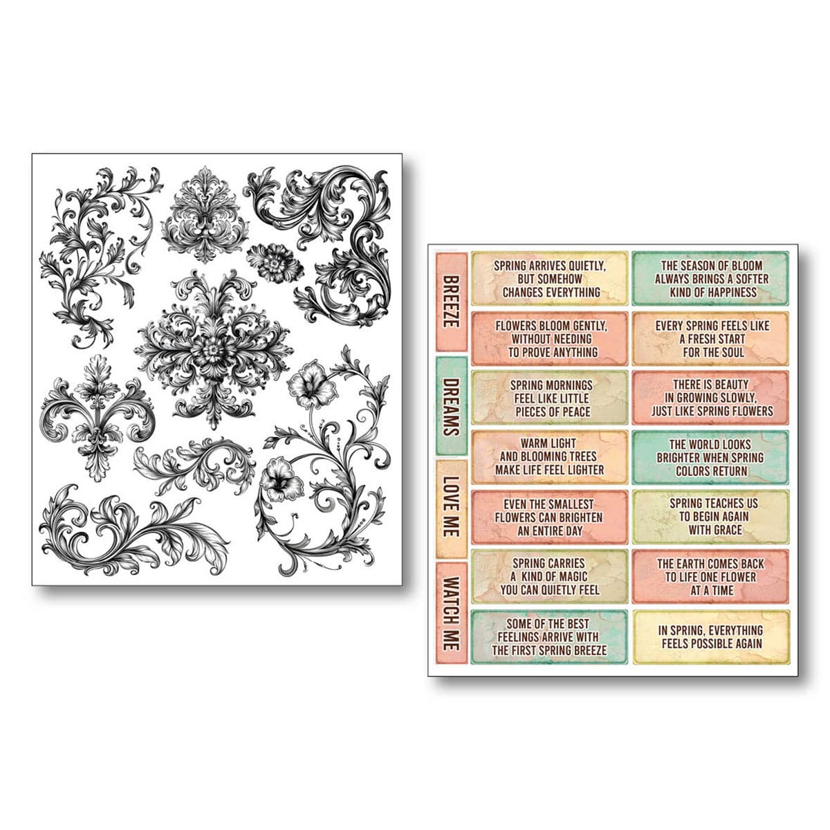 Mixed Media Stickers - 10-pack - The sound of spring